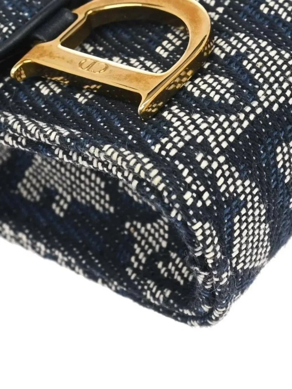 Christian Dior Navy Canvas Trotter Saddle Belt Pouch 07LU0024